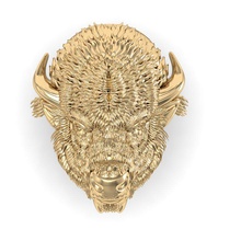 bison head printable pendant gold beast wild silver stl 3ds obj solid model hunting trophy animal cnc high polygon 3d print model - Mito3D