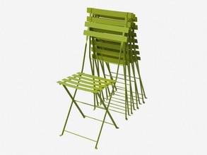 pequeño restaurante metal silla jardín plegable doblez doblada mueble aire libre cafetería bar mobiliario exterior patio 3d print model - Mito3D