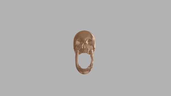 biting skull ring rings jewellery design custom 3d print model - Mito3D