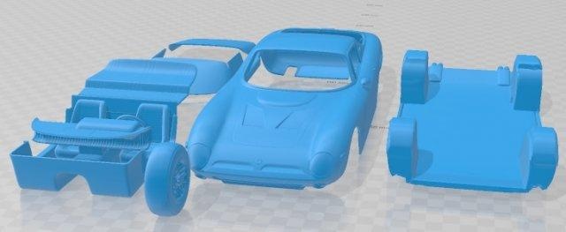 bizzarrini gt 5300 imprimível carro automotivo fenda escalextrico Tamiya rc miniz passatempo micro 3d print model - Mito3D