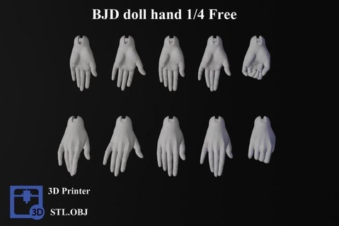 bjd doll 3d hand model at001 print free woman human printing mannequin body structure art sculptures figure template ball jointed uniform character boy toys games various 3d print model - Mito3D