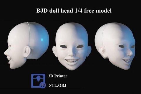 bjd doll 3d head model at001 print free toys puppet maniquin games girl female woman mannequin ball jointed art printable toy design clothing hobby 3d print model - Mito3D