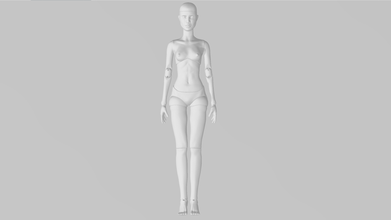 bjd poupée 3d impression modèle in femme 3dexport bjddoll djdkit bjd3d 3dbjd pivot 3d print model - Mito3D