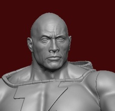 noir adam dwayne johnson roche 3d impression modèle in homme 3dexport black the rock dc universe comics super héros action figure 3d print model - Mito3D
