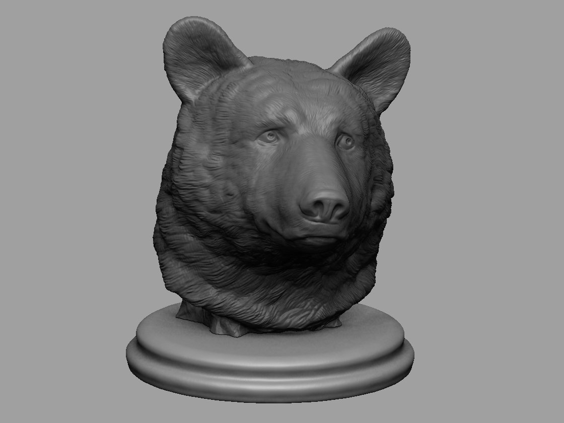 black bear bust grizzly sculpture animal cute nature blackbear 3D print model - Mito3D