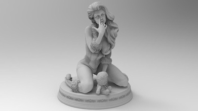 negro gato 3d impresión modelo in mujer 3dexport arte cncmodel objetos busto sexy 3d print model - Mito3D