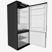 Preto geladeira contemporâneo gaveta isolado armazenamento eletrônicos branco frigorífico motor legal congelar frescor casa eletrodomésticos cozinha Projeto utensílio 3d print model - Mito3D