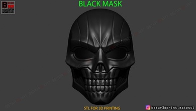 black mask - dc comics cosplay 3d print model in toys 3dexport skull helmet stl costumes devil games 3d print model - Mito3D