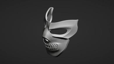 nero maschera 3d armatura Fai viso gioco passatempo cosplay video i fumetti oggetti scena 3dprint nera 3d print model - Mito3D