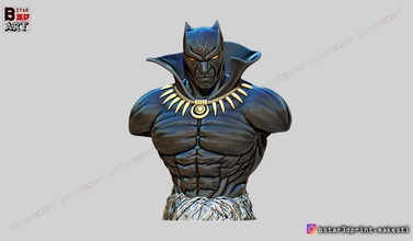 black panther bust - marvel comic fan art 3d print model dc super hero ironman captain hulk thor avenger toy figure hottoy sculpture anatomy sculptures 3d print model - Mito3D