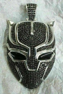 noir panthère masque diamant pendentif pendentifs blackpanthermaskdiamond antique luxe rappeur hip bijoux Collier gemme élégant célébrité style bling Urbain 3d print model - Mito3D