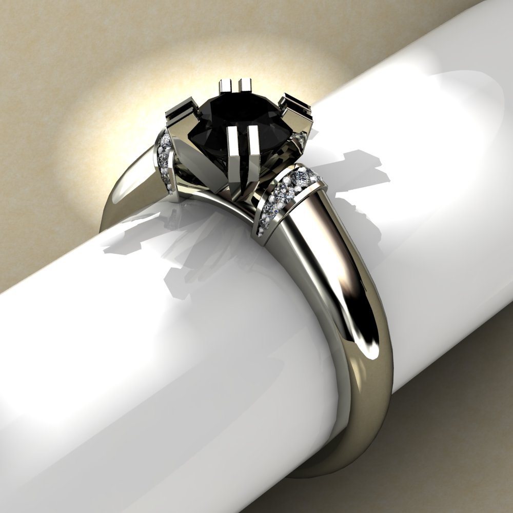 black pearl ring 3D print model - Mito3D