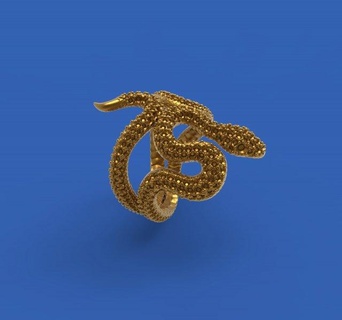 negro serpiente anillo anillos tipo venenosa 3d print model - Mito3D