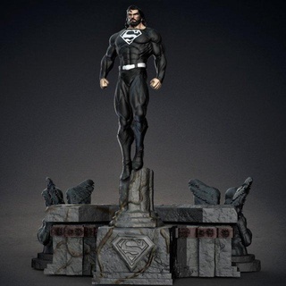 black superman man style statue justice league superhero batman hero sculpture dc fanart art sculptures comics cartoon 3d print model - Mito3D