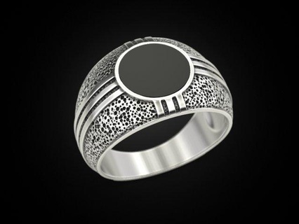 enegrecido ônix anel argolas joalheria impressão 3dprinted jóias imprimível Projeto jóia dourado ouro prototipagem prata motociclista escurecimento textura 3d print model - Mito3D
