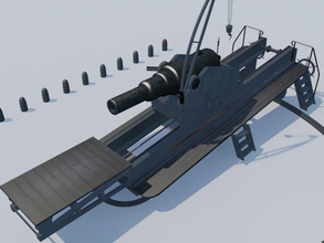descaradamente 500 pdr 3d modelo in artillería 3dexport perú pesado 19century antiguo cañón chile guerra pacífico callao naval 3d print model - Mito3D