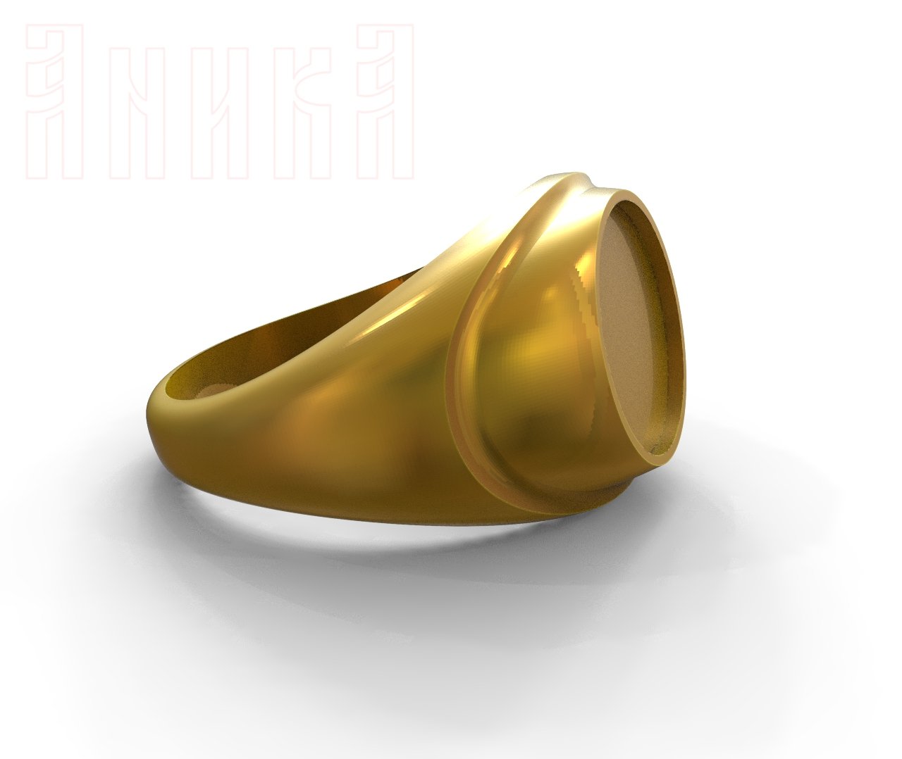 branco anel sinete 3D print model - Mito3D