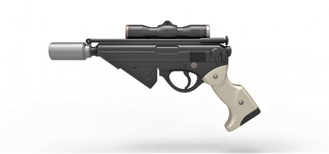 pistolet nuit sniper x-8 de star wars blaster blasterpistol l'arme arme à feu scifi nightsniper x8 blasterx8 starwars cosplay la réplique jouet d'impression imprimable front bataille 3d print model - Mito3D