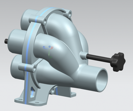 blastgate dn50 - 5-way 3d print model in mechanical parts 3dexport switch suction workshop vacuum cleaner 3d print model - Mito3D