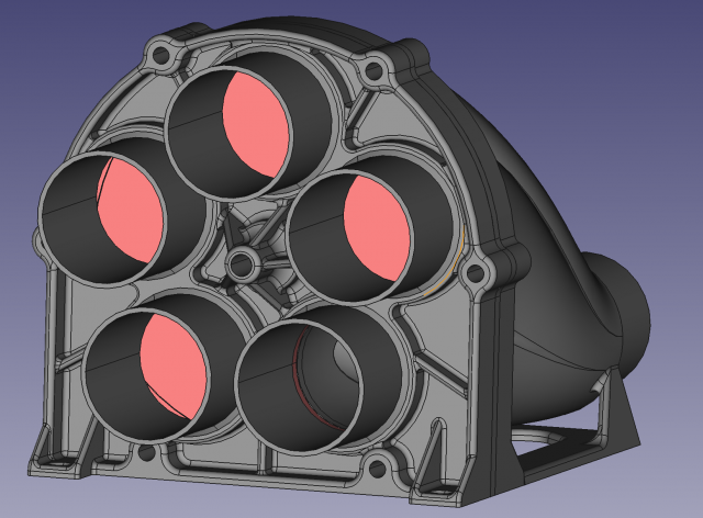 blastgate dn50 5way 3d impresión modelo in mecánico partes 3dexport succión cambiar interruptor 3way manguera taller mecanizado polvo 50mm 3D print model - Mito3D