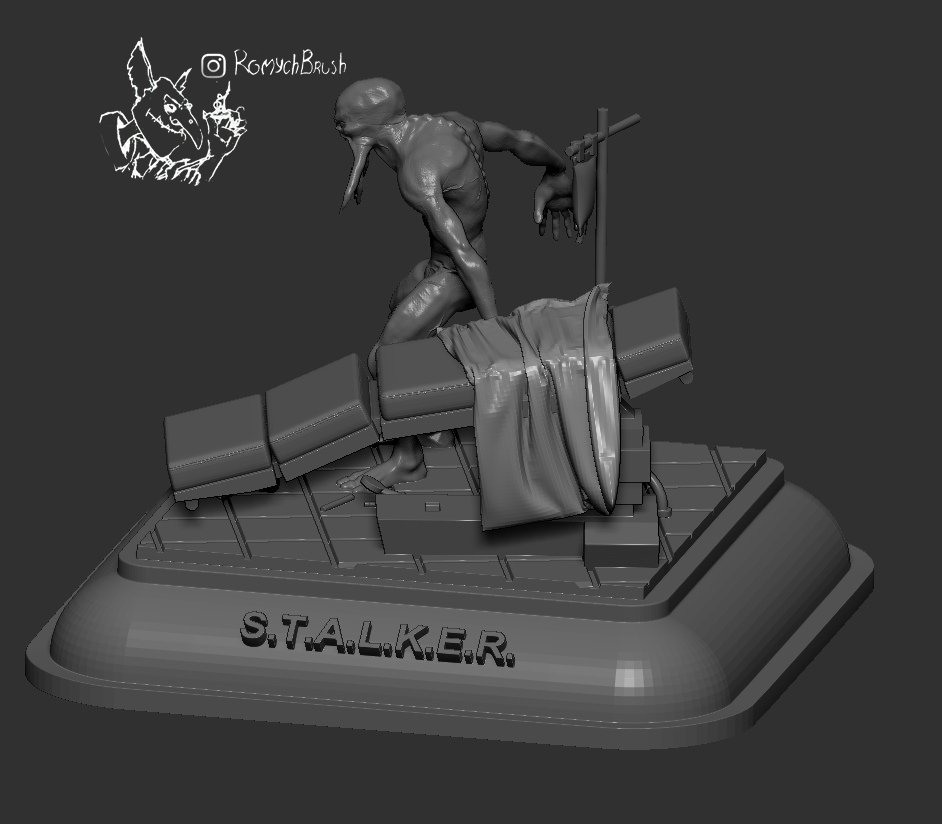 bloodsuker stalker 3d print model in monsters & creatures 3dexport mutant zone postapocalypse wargame 3D print model - Mito3D