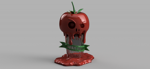 bloody mary cute cool cartoon toy plastic fun interior deco statue desk keychain face blood tomato glasses ketchup cocktail monster 3d print model - Mito3D
