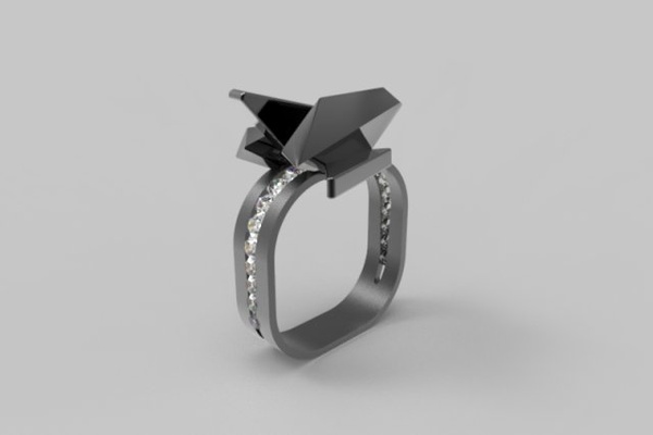 flor rock 3d impresión modelo in anillos 3dexport anillo 3d print model - Mito3D