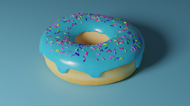 blue donut donut 3d print model - Mito3D