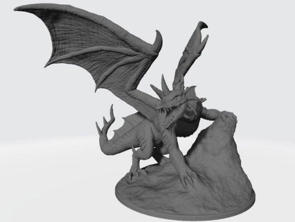 blue guardian dragon ready print sculpture ancient figurine mythology stone creature beast lizard legend game-of-thrones god miniatures figurines dragon-sculpture knight wings dungeons-dragons 3d print model - Mito3D