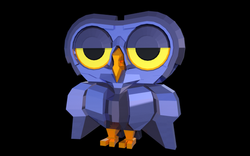blue owl sleeping animals stylized dry corners printable 3d print model - Mito3D
