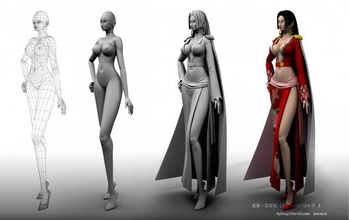 hancock 3d modelo in mulher 3dexport pedaço 1 peça one piece anime impressão low poly 3d print model - Mito3D