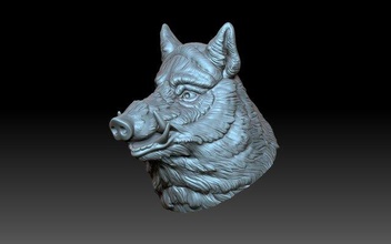boar head boar animal figurine sculpture art hog pig wildboar