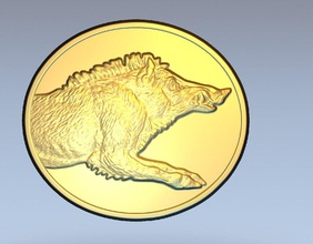 boar 3d print model in animals 3dexport art stl obj medal aper wild pendant wight 3d print model - Mito3D