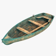 boat 01 d 3d model in boats 3dexport row ship lifeboat wood pair oar paddle float auxiliary drift sail sailing slack draw fish fishing age old longboat 3d print model - Mito3D