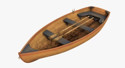 tekne 01 kürek çekmek gemi cankurtaran sandalı Odun çift yüzer yardımcı sürüklenme yelken gevşek çizmek balık Balık tutma longboat 3d print model - Mito3D