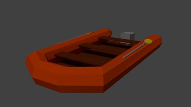 Boot aufblasbar Wasser Paddel Schlauchboot Lowpoly 3d print model - Mito3D