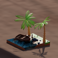 boat island 3d print model - Mito3D