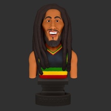 prumo marley caricatura Bobmarley caricaturas música reggae ganja Jamaica rasta rastafari action figure desenho animado 3d print model - Mito3D