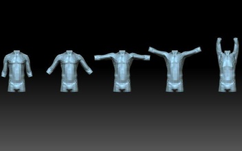 corps 3d impression modèle in figurines 3dexport sculpture art lowpoly low poly torse 3d print model - Mito3D