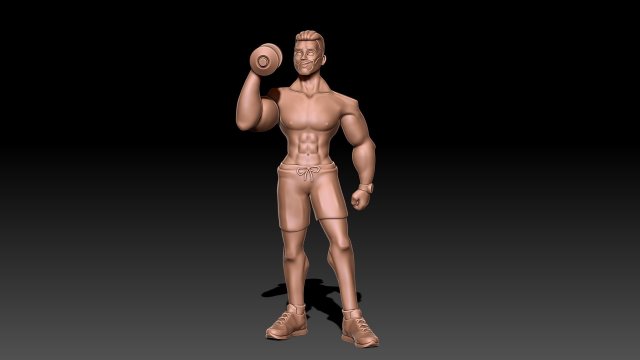 corpo costruttore bodybuilder bodybuilding fitness Palestra allenarsi motivazione in forma formazione palestra muscolo fitfam ginnica 3dmodel stl obj ztl zbrush miniature 3D print model - Mito3D