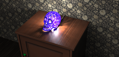 body skull lamp extruder plastic printing table night light anatomy 3d print model - Mito3D