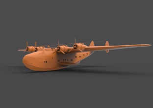 boeing 314 clipper airplane panam flying boat 3d print model - Mito3D