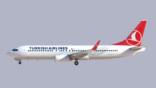 boeing 737 800 Türkisch Fluggesellschaften detailliert Flugzeug kommerziell Außen 3D print model - Mito3D