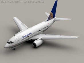 boeing 737 600 continental 3d model in commercial 3dexport 737-600 landing gear flap flaps wing turbine airlines plane airplane aircraft airliner passenger jet high 3d print model - Mito3D