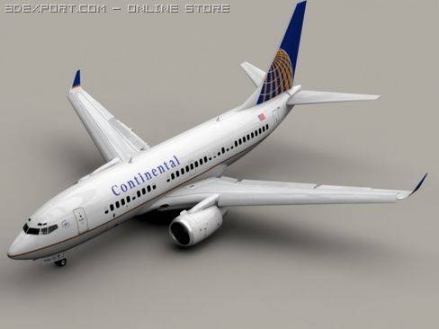 boeing 737 700 kontinental Winglet Landung Ausrüstung Klappe Klappen Flügel Turbine Fluggesellschaften Flugzeug Verkehrsflugzeug kommerziell Passagier Jet 3D print model - Mito3D