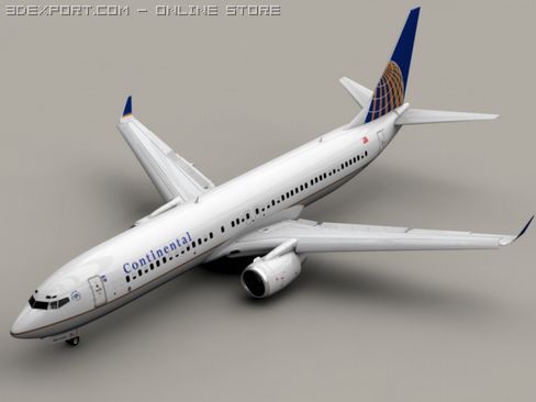 boeing 737 900 continental 3d modelo in comercial 3dexport winglet aterrissagem engrenagem aba abas asa turbina companhias aéreas avião aeronave passageiro jato 3D print model - Mito3D