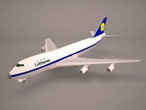 boeing 747-8i lufthansa jumbo jet 747 b747-8i b747-8 intercontinental aircraft airplane commercial travel airliner 3d print model - Mito3D