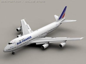 boeing 747 200 aire francia 3d modelo in comercial 3dexport aterrizaje engranaje solapa solapas ala turbina avión aeronave línea pasajero jet alto 3d print model - Mito3D