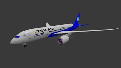 boeing 787 low poly 3d modelo in comercial 3dexport 3dmodel gameready gameasset ar avião aeronave 3d print model - Mito3D