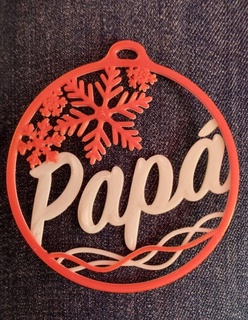 bola pára arbol Navidad papa 3d impressão modelo decoração papai floco neve Natal árvore 3d print model - Mito3D